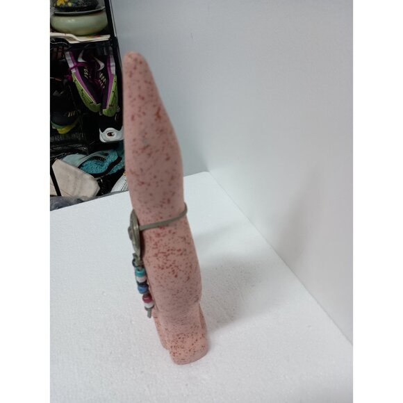 Vintage 1980s Ceramic Southwest Howling Pink Wolf Sculpture Figurine Art Decor - Picture 5 of 8